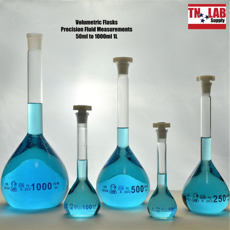 TN LAB Supply Volumetric Flasks 50ml 100ml 250ml 500ml 1000ml 1L