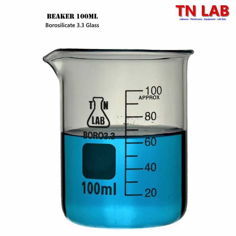 TN LAB Supply 100ml Beaker Borosilicate 3.3 Glass