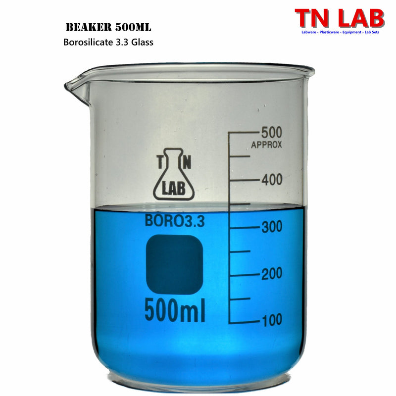 TN LAB Supply 500ml Beaker Borosilicate 3.3 Glass