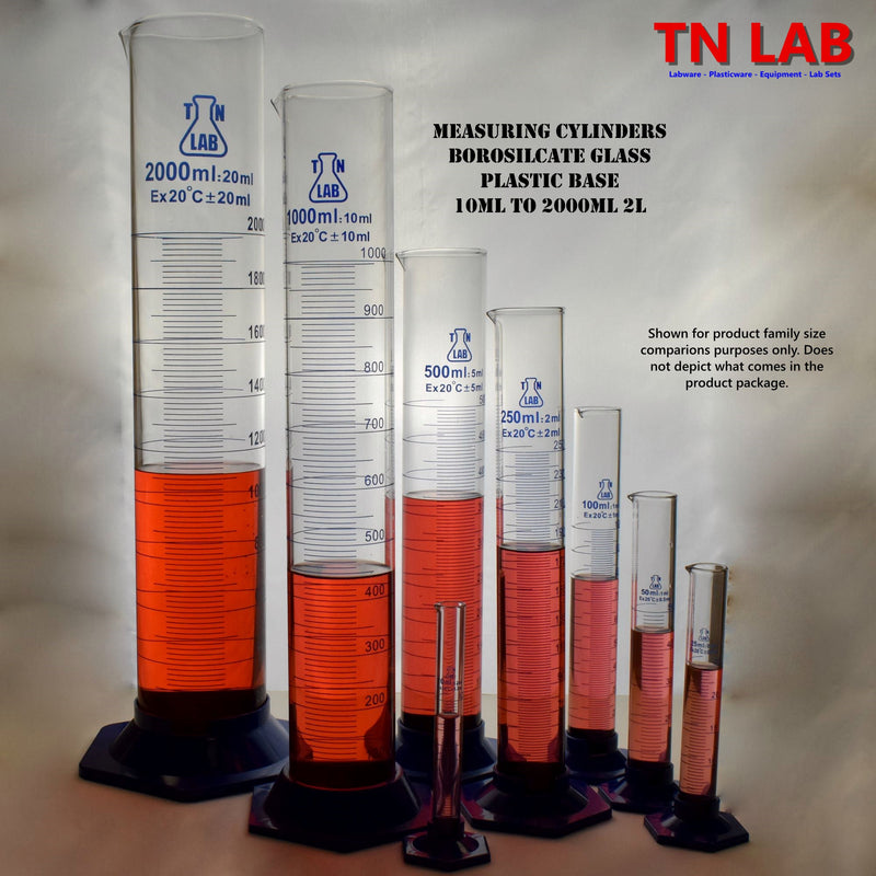 TN LAB Supply Graduated Measuring Cylinder Borosilicate 3.3 Glass Family