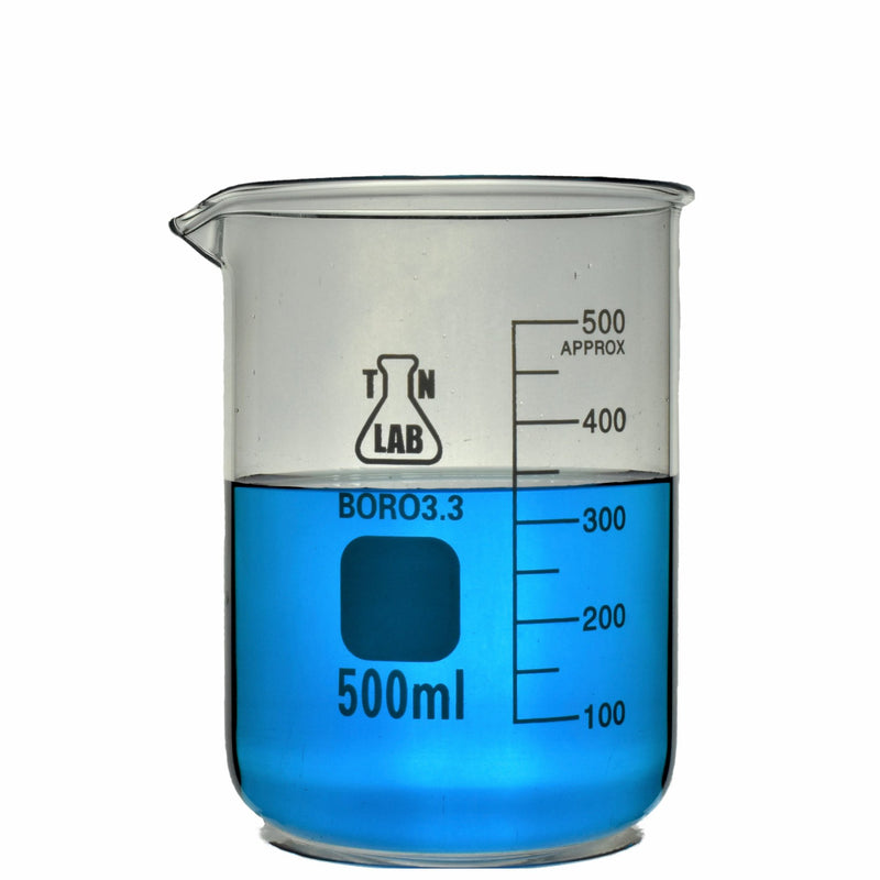 TN LAB Supply Beaker Borosilicate 3.3 Glass 500ml