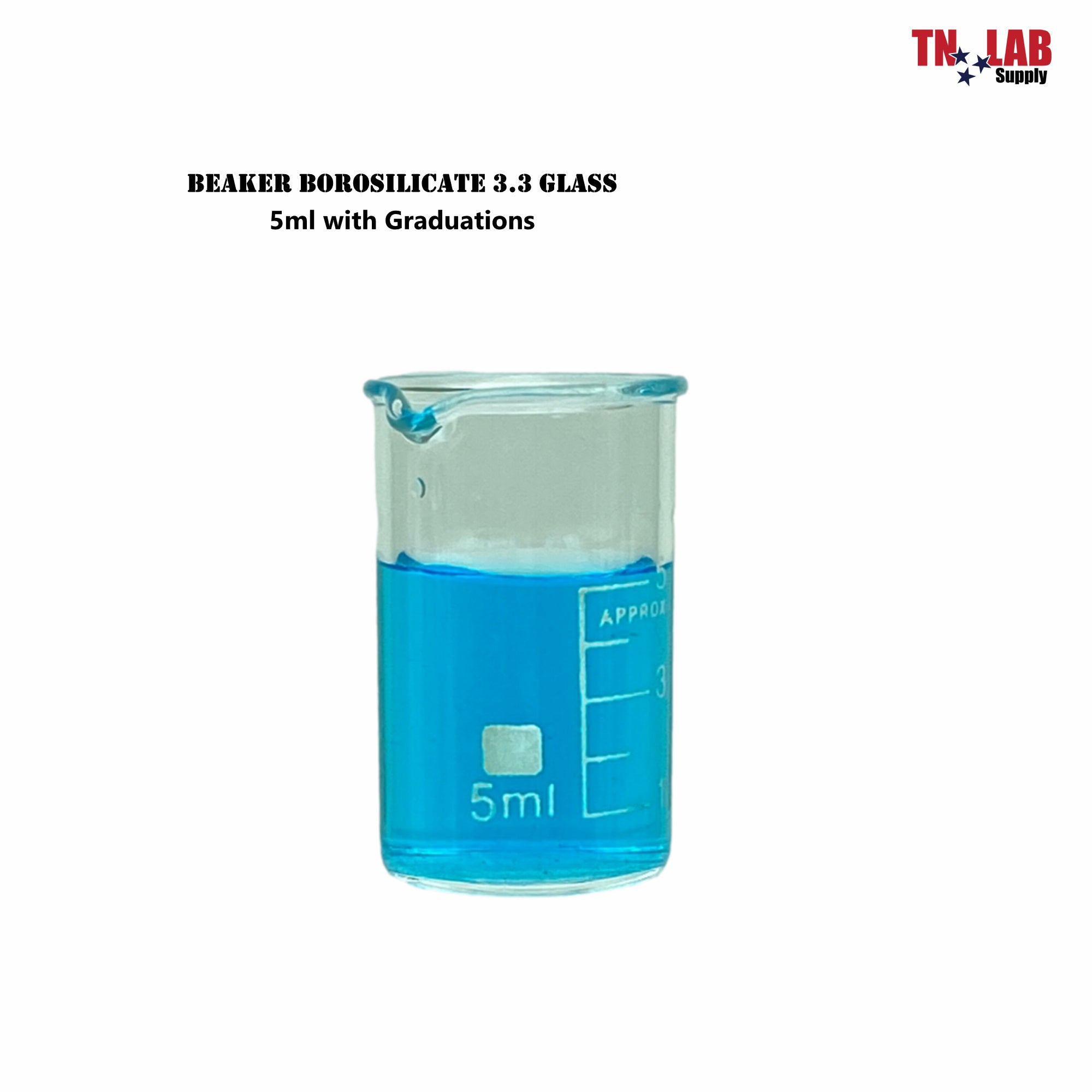 TN Lab Supply Beaker Borosilicate Glass with Graduations 50ml