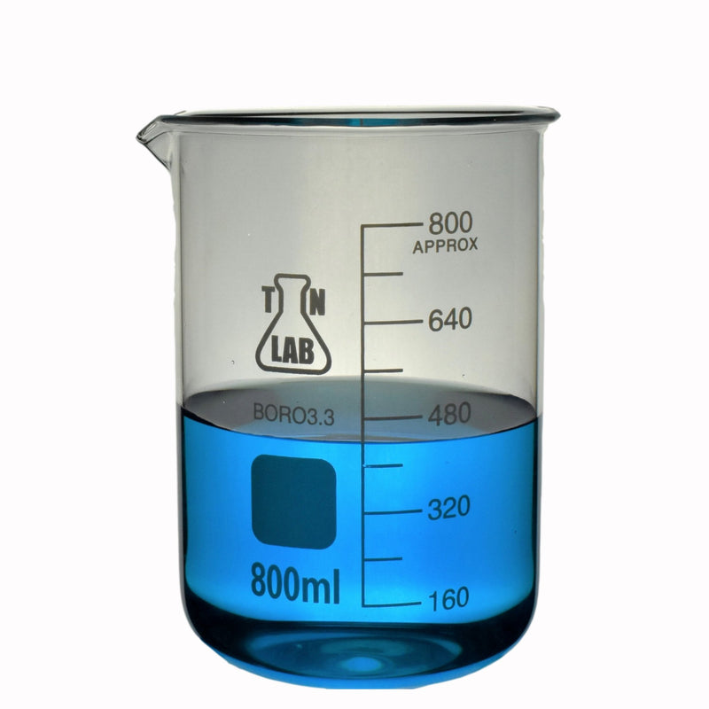 TN LAB Supply Beaker Borosilicate 3.3 Glass 800ml