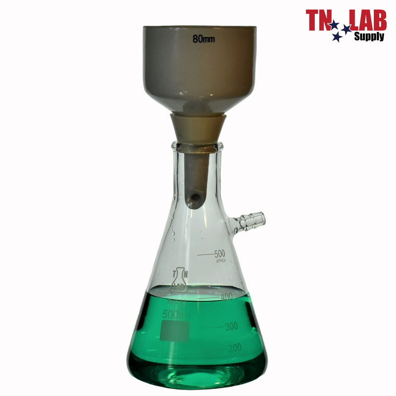Buchner Funnel Kit Filter Flask SET 080mm Funnel and 500ml Vacuum Flask