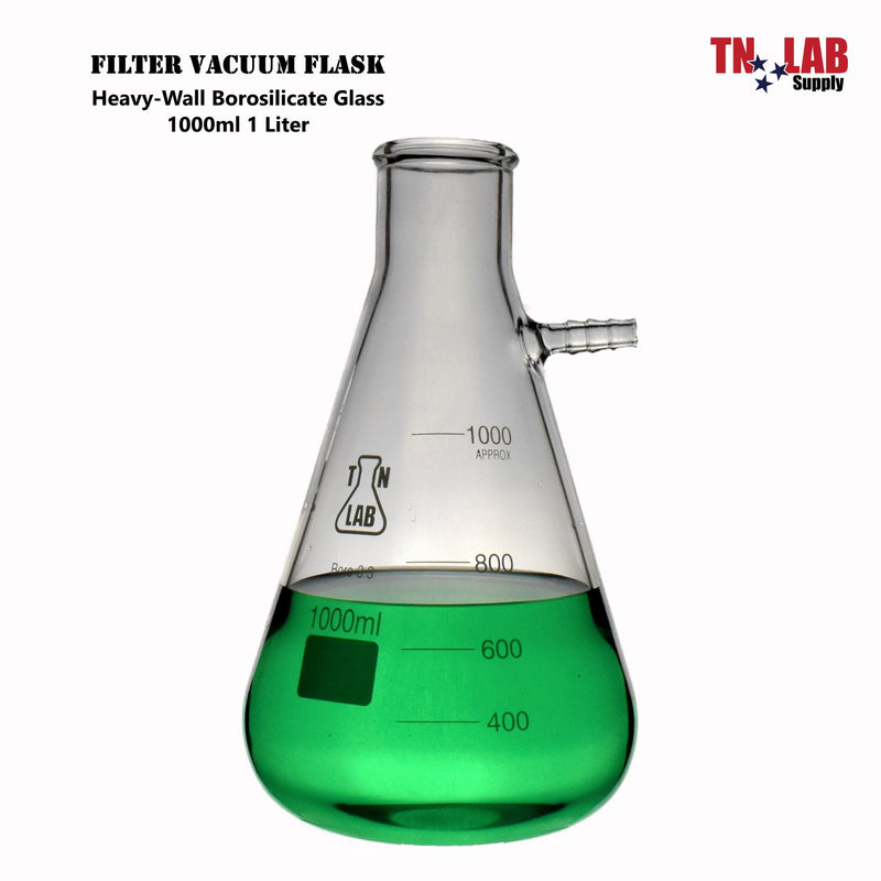 TN LAB Filter Vacuum Flask Borosilicate Glass 1000ml 1 Liter
