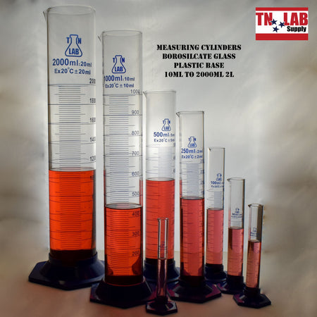 TN LAB Supply Measuring Cylinder Family 10ml 25ml 50ml 100ml 250ml 500ml 1000ml 1L 2000ml 2L