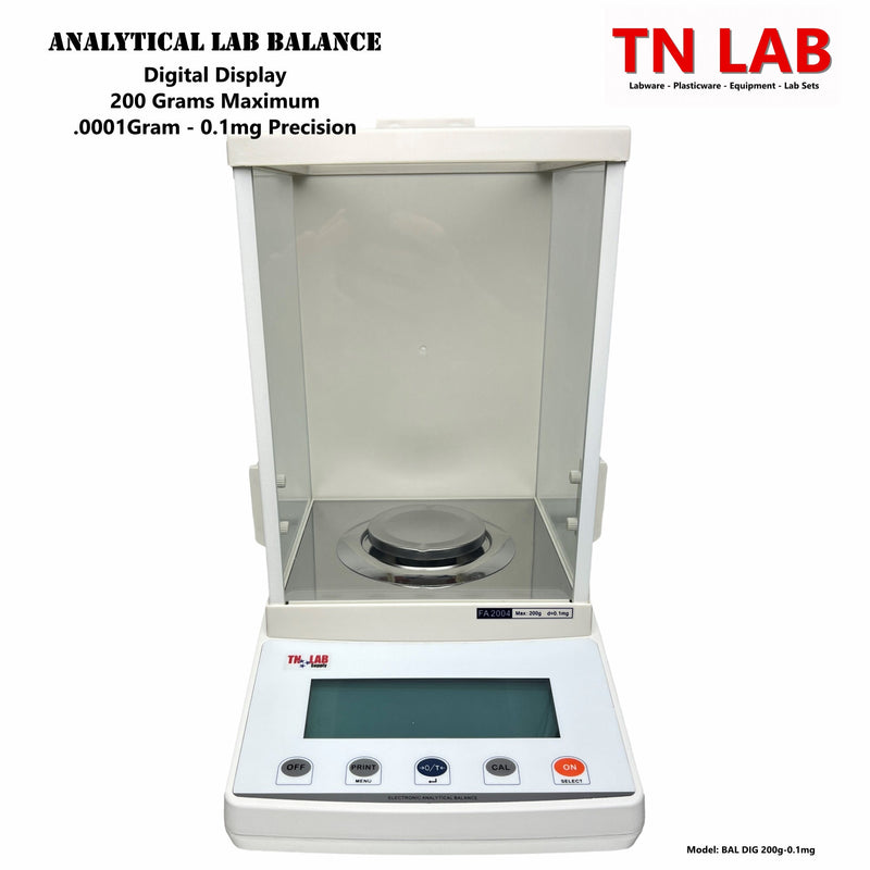 Analytical Balance Digital - 200 grams - 0.0001 gram - 0.1 mg Push Button Control and Display Screen