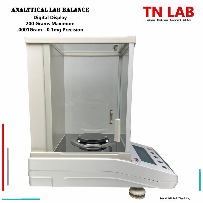 Analytical Balance Digital - 200 grams - 0.0001 gram - 0.1 mg Push Button Control and Display Screen