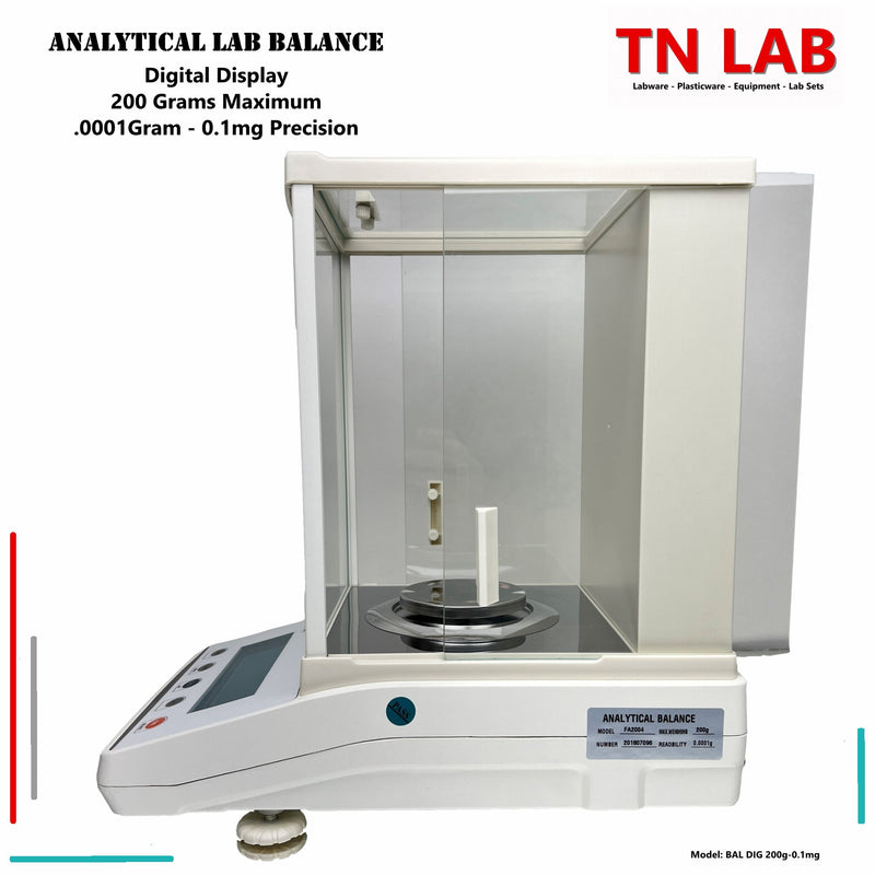 Analytical Balance Digital - 200 grams - 0.0001 gram - 0.1 mg Push Button Control and Display Screen