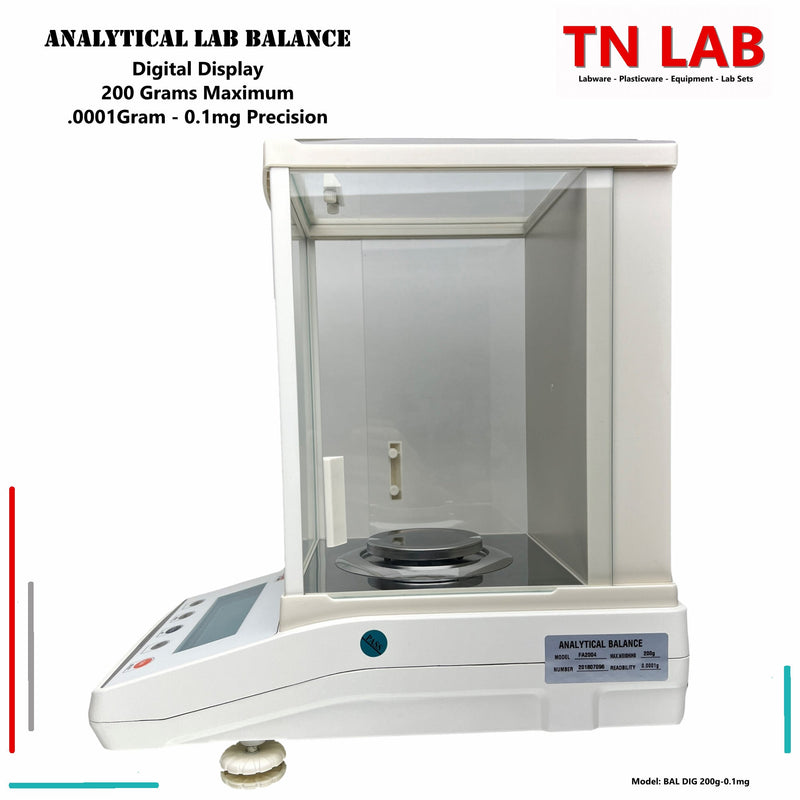 Analytical Balance Digital - 200 grams - 0.0001 gram - 0.1 mg Push Button Control and Display Screen