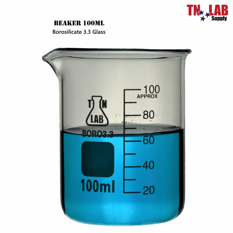 TN LAB Supply 100ml Beaker Borosilicate 3.3 Glass Beaker