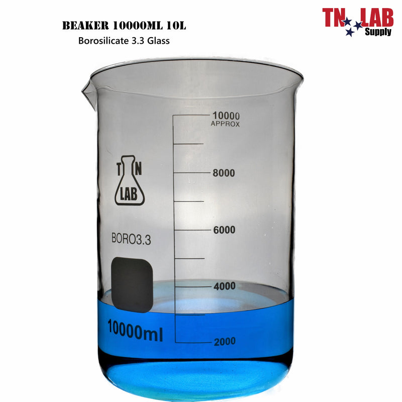 Beaker Borosilicate Glass with Graduations Huge 10,000ml 10L COSMETIC 2nds