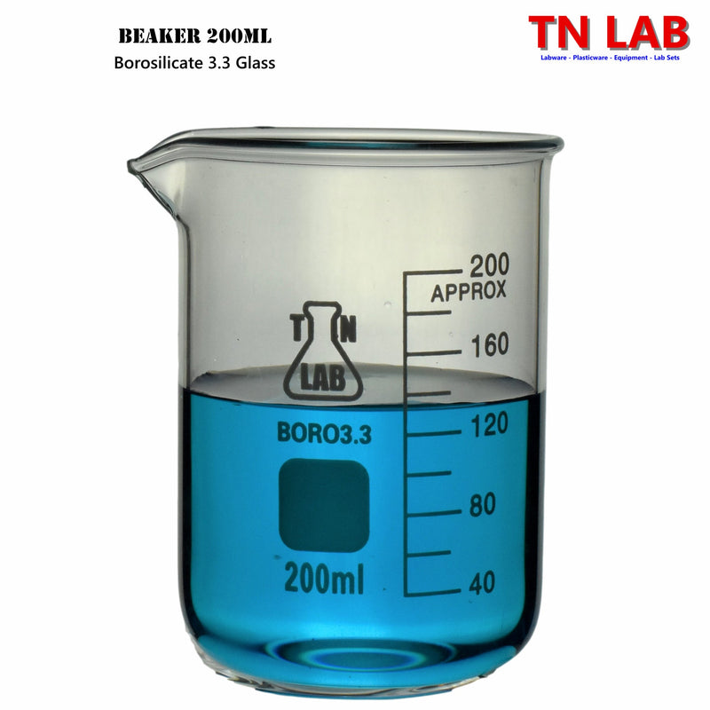 TN LAB Beaker 200ml Borosilicate 3.3 Glass