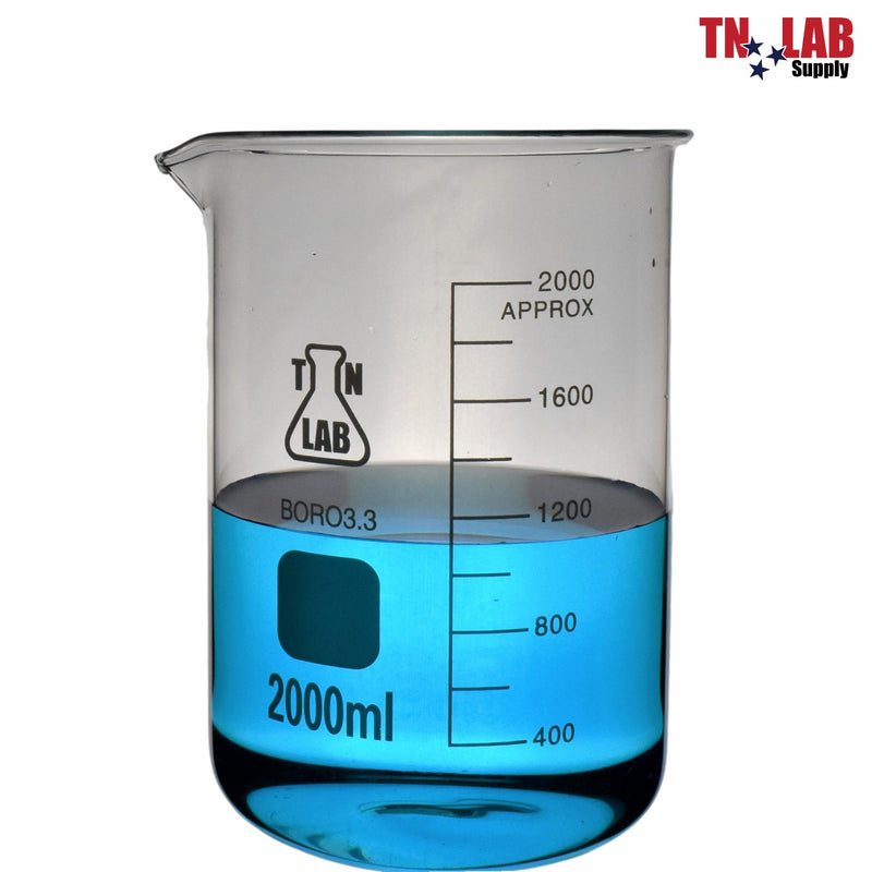 TN LAB BEAKER 2000ml 2L Borosilicate Glass Beaker