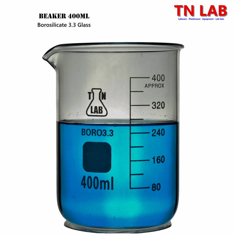 TN LAB Beaker 400ml Borosilicate 3.3 Glass