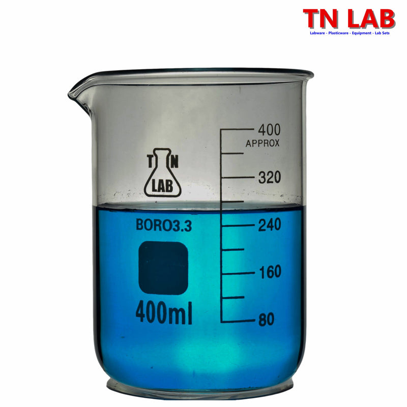 TN LAB Beaker 400ml Borosilicate 3.3 Glass