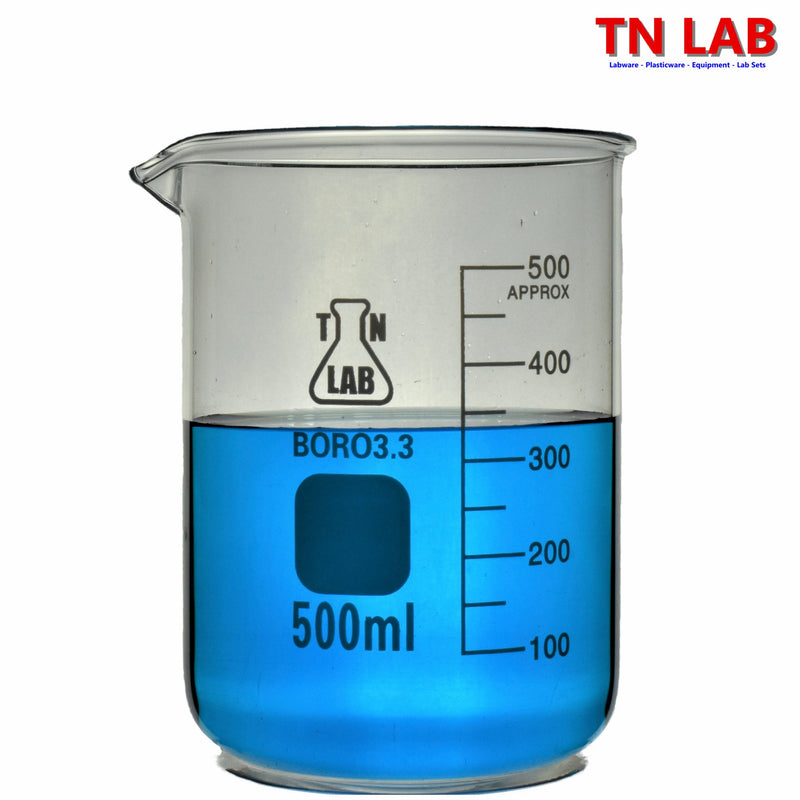 TN LAB Beaker 500ml Borosilicate 3.3 Glass