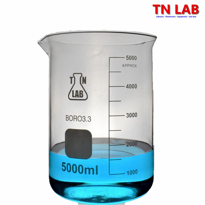 TN LAB Beaker 5000ml 5L Borosilicate 3.3 Glass