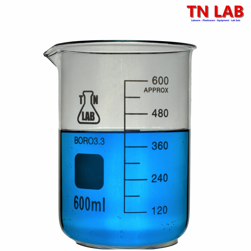 TN LAB Beaker 600ml Borosilicate 3.3 Glass