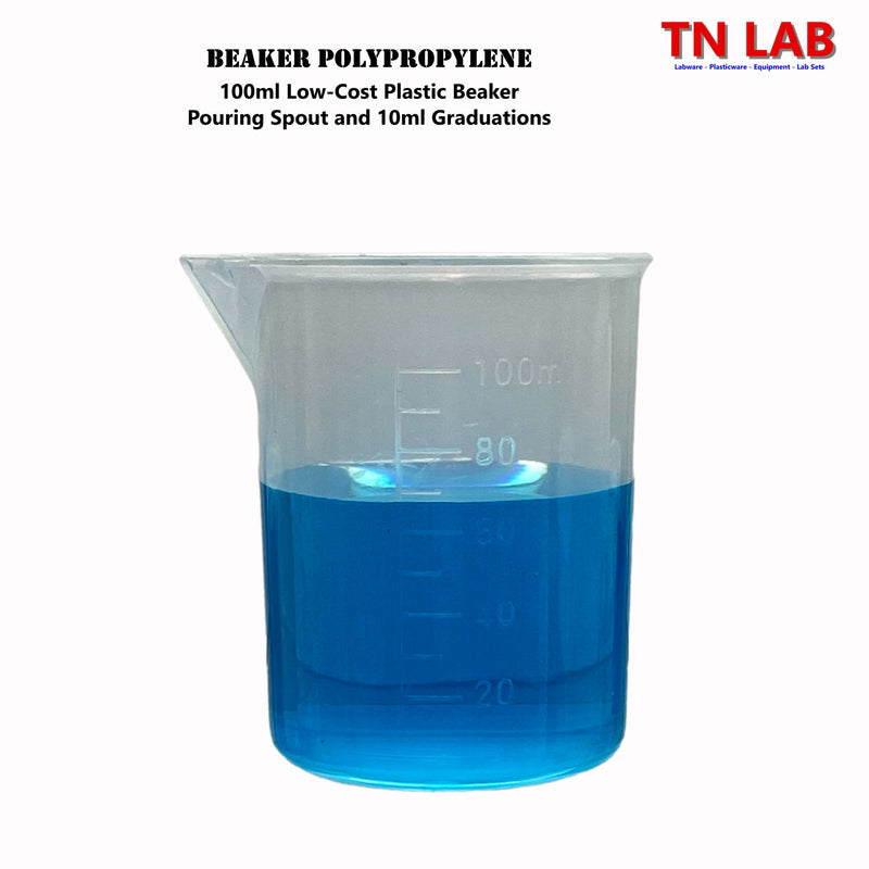 TN LAB Supply 100ml Beaker Low-Cost Polypropylene