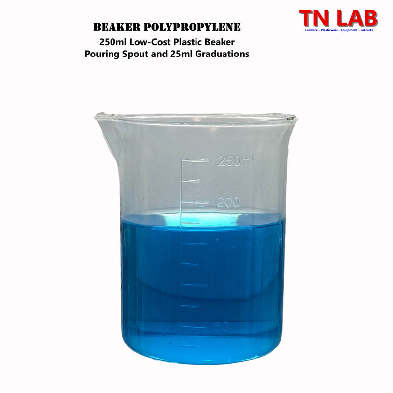 TN LAB Supply 250ml Beaker Low-Cost Polypropylene