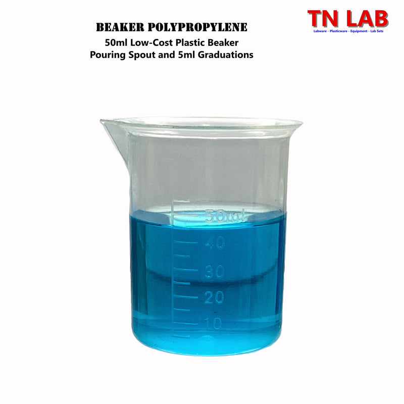 TN LAB Supply 50ml Beaker Low-Cost Polypropylene