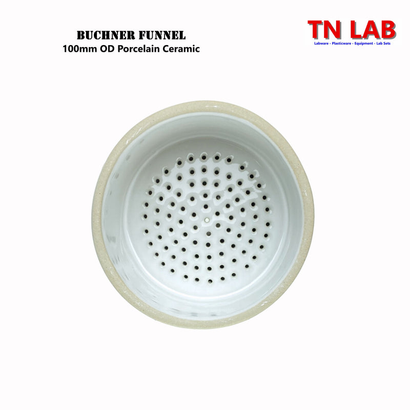 TN LAB Supply 100mm Buchner Funnel Porcelain Ceramic