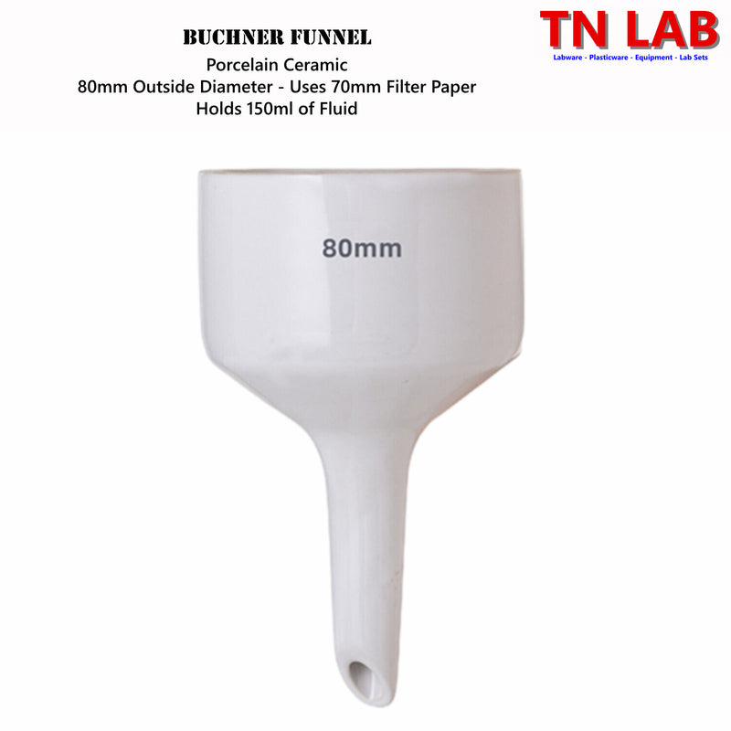 TN LAB Supply 80mm Porcelain Buchner Funnel