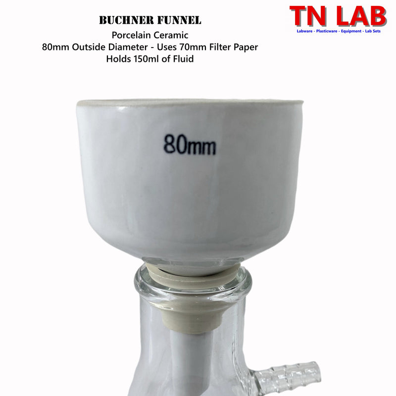TN LAB Buchner Funnel 80mm Porcelain Ceramic