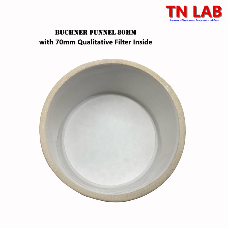 TN LAB Supply 80mm Porcelain Buchner Funnel with Filter