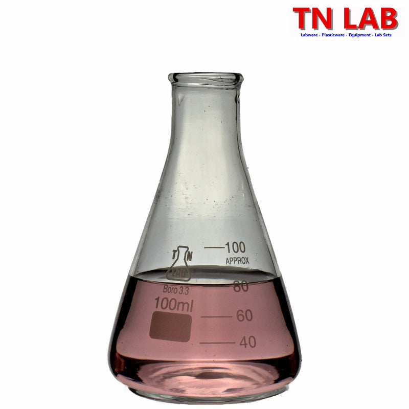 TN LAB 100ml Erlenmeyer Conical Flask Borosilicate 3.3 Glass