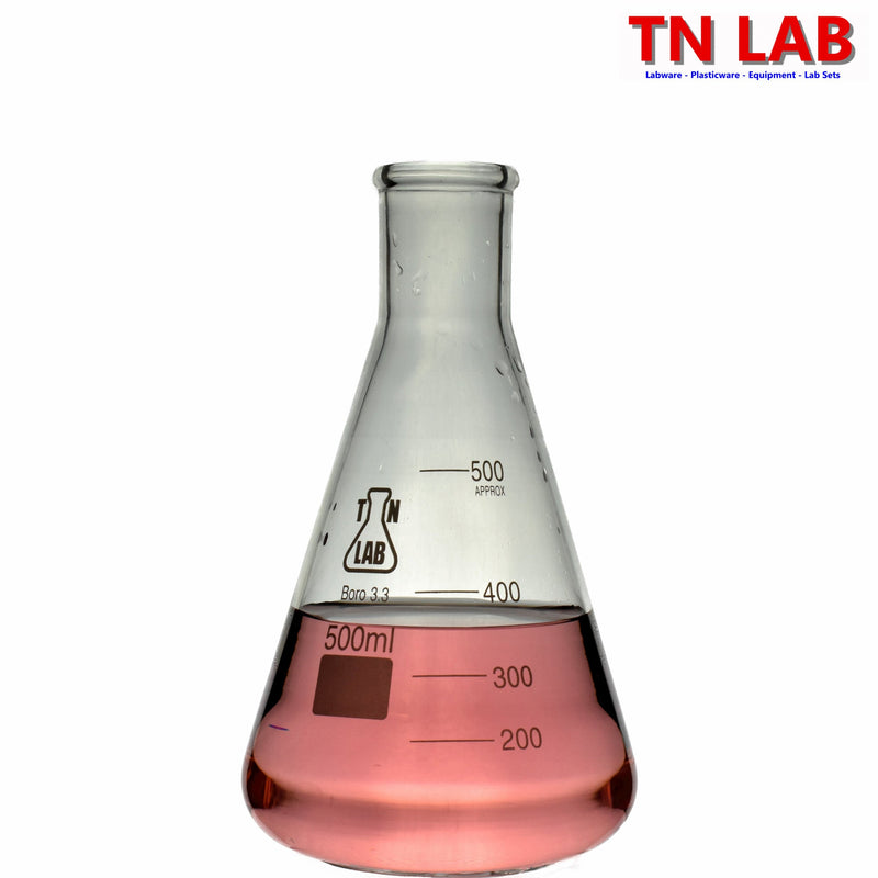 TN LAB 500ml Erlenmeyer Conical Flask Borosilicate 3.3 Glass