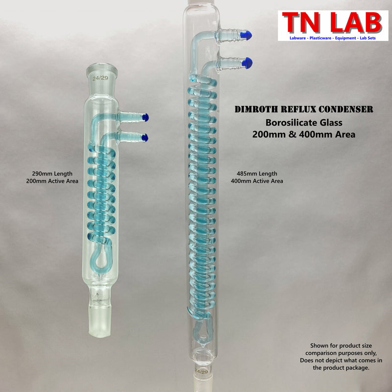 TN LAB Supply Dimroth Reflux Condenser Family Borosilicate 3.3 Glass