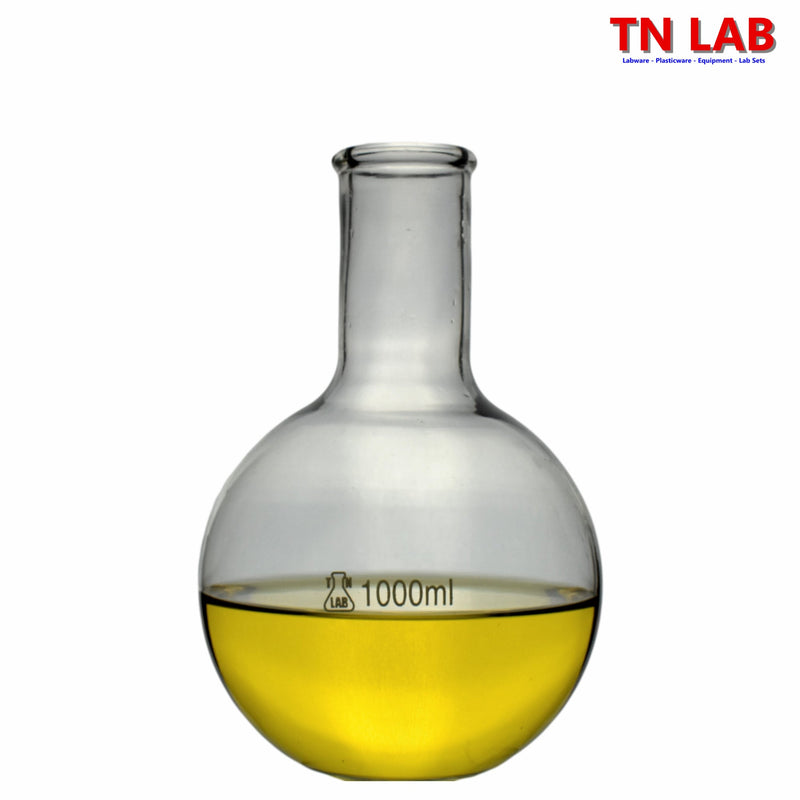 TN LAB Supply 1000ml 1L Flat Bottom Boiling Flask Thick-Wall Borosilicate 3.3 Glass