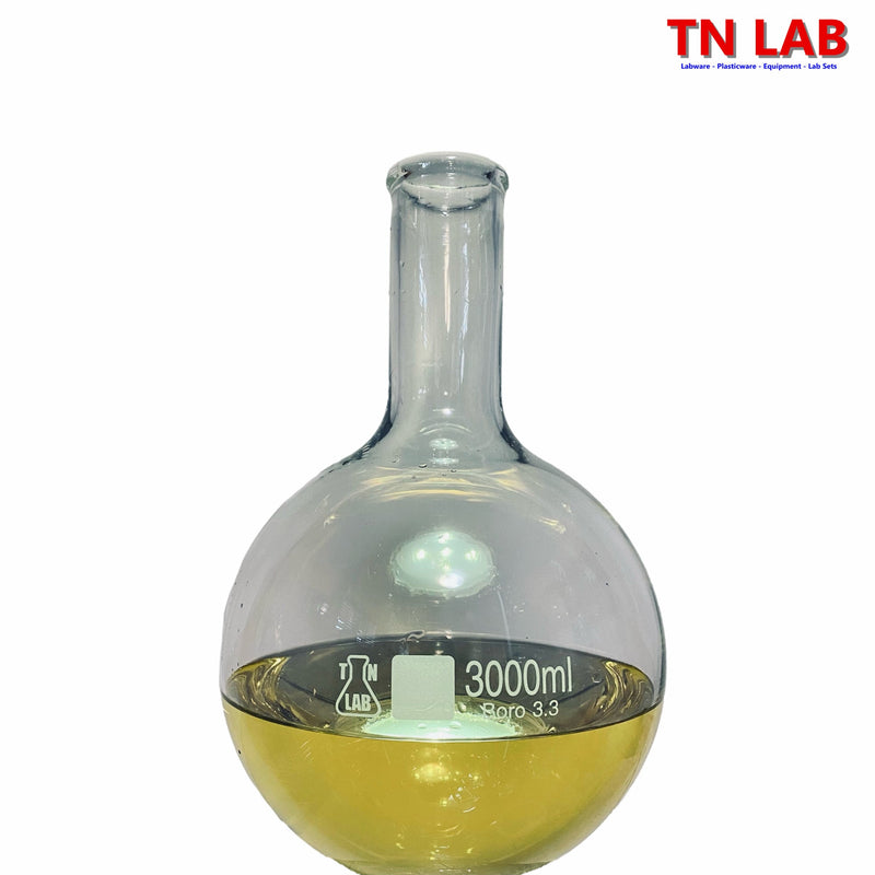 TN LAB Supply 3000ml 3L Flat Bottom Boiling Flask Thick-Wall Borosilicate 3.3 Glass