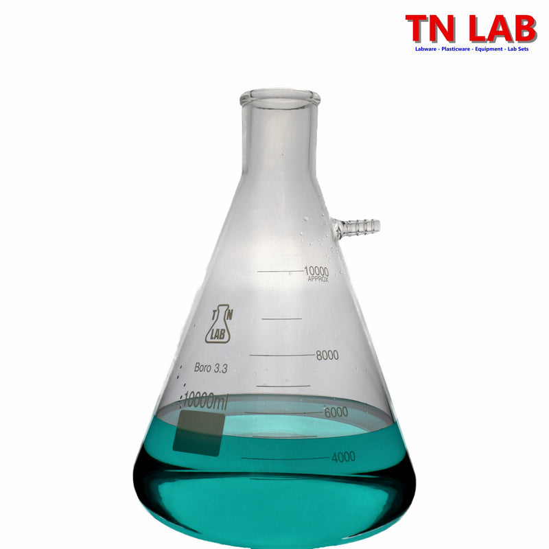 TN LAB Filter Vacuum Flask 5000ml 5L Borosilicate 3.3 Glass
