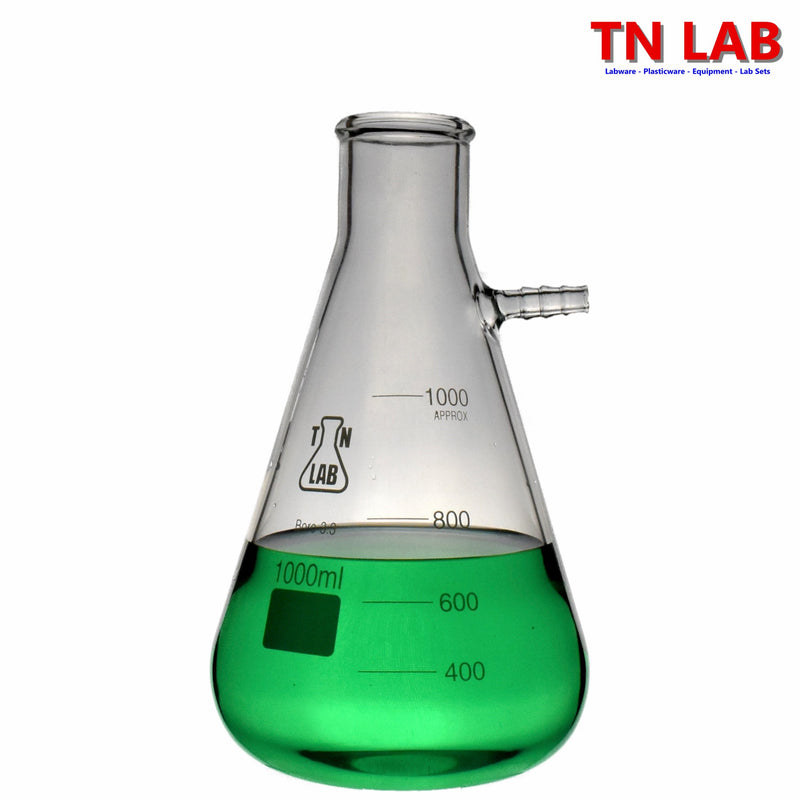 TN LAB Filter Vacuum Flask 1000ml 1L Borosilicate 3.3 Glass