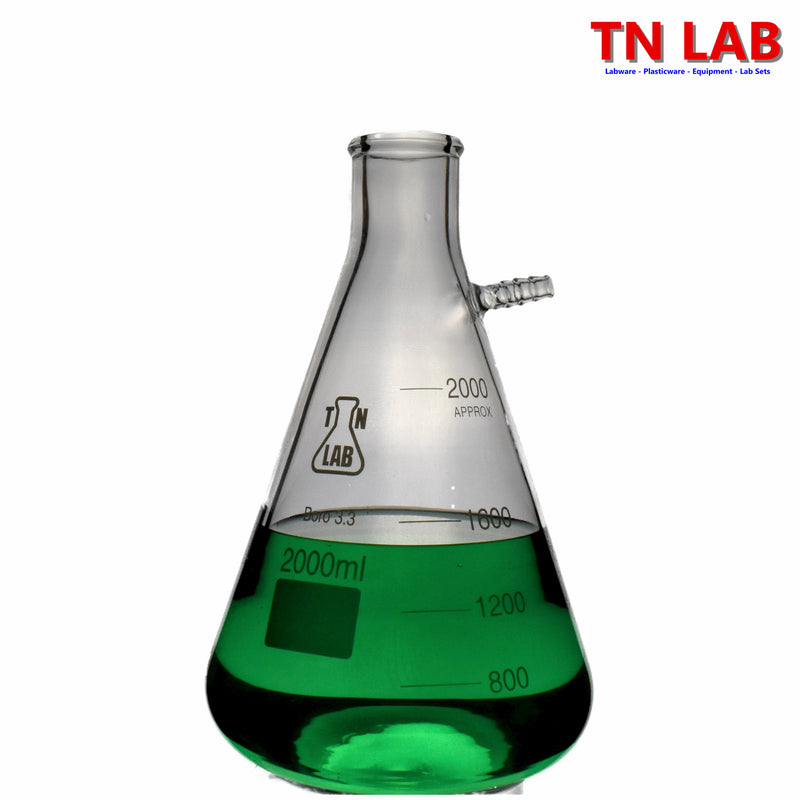 TN LAB Supply Filter Flask Vacuum Flask 2000ml 2L with Side Arm