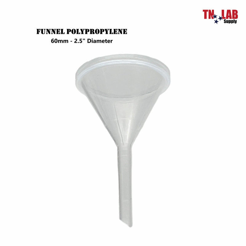 TN LAB Funnel Polypropylene Plastic 60mm 2.5" 5-Pack of Funnels