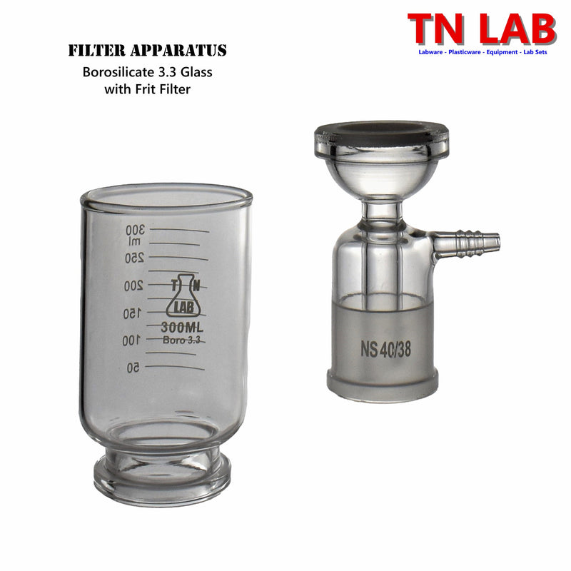 TN LAB Supply Filter Apparatus 500ml Borosilicate 3.3 Glass Frit Filter Parts