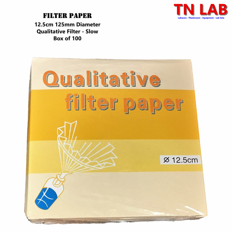 TN LAB Supply Filter Paper 12.5cm 125mm Round Qualitative Slow Filter for Buchner Funnels and Other Funnels 100-Filters
