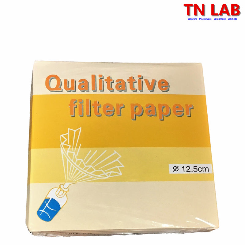 TN LAB Supply Filter Paper 12.5cm 125mm Round Qualitative Slow Filter for Buchner Funnels and Other Funnels 100-Filters