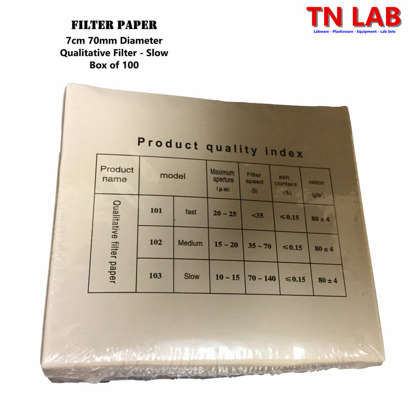 TN LAB Supply Filter Paper 7cm 70mm Qualitative Slow Flow Buchner Funnel