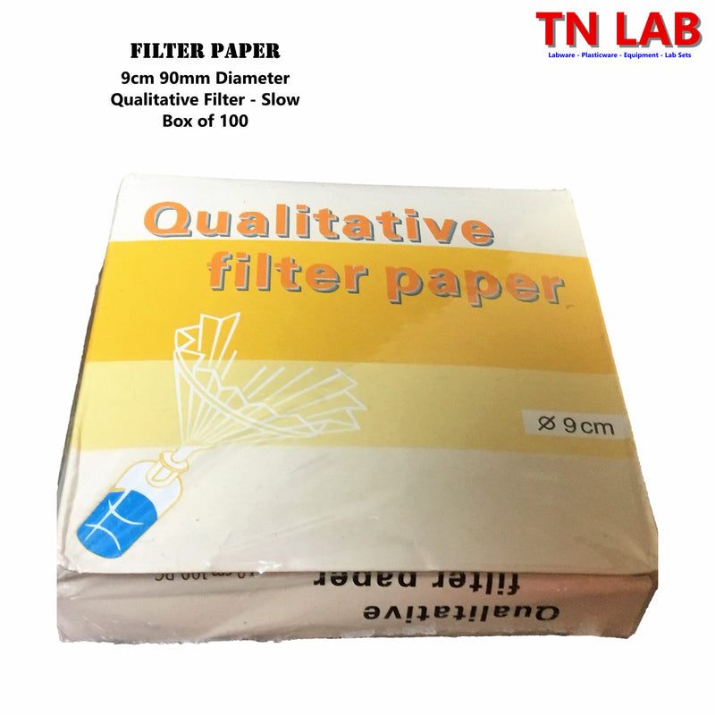 TN LAB Supply Filter Paper 9cm 90mm Round Qualitative Slow Filter for Buchner Funnels and Other Funnels 100-Filters