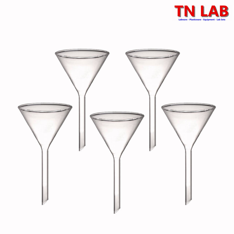 TN LAB Supply 60mm Funnel Borosilicate 3.3 Glass 5-Pack