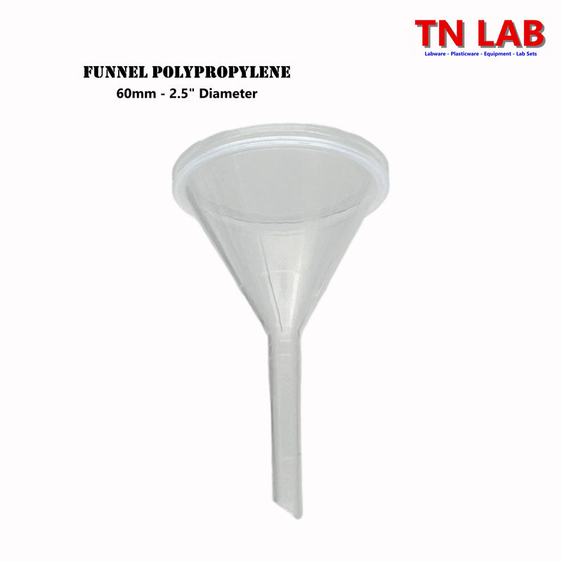 TN LAB Supply PP 60mm Polypropylene Funnelmm 2025 Info Logo Card