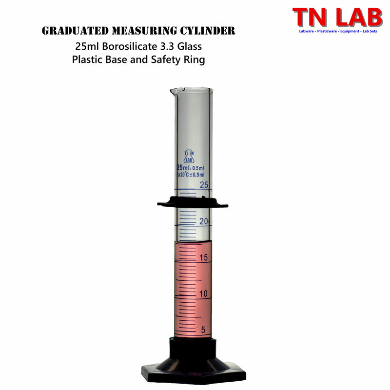 TN LAB Supply 250ml Graduated Measuring Cylinder Borosilicate 3.3 Glass