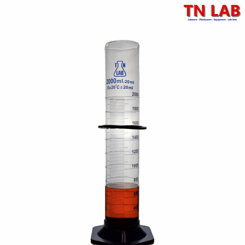TN LAB Supply 2000ml 2L Graduated Measuring Cylinder Borosilicate 3.3 Glass