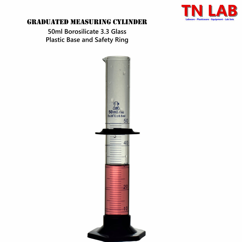 TN LAB Supply 50ml Graduated Measuring Cylinder Borosilicate 3.3 Glass