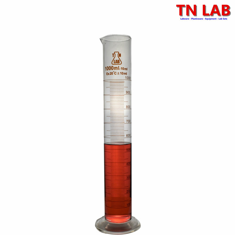 TN LAB Supply 1000ml 1L Graduated Measuring Cylinder Borosilicate 3.3 Glass Base